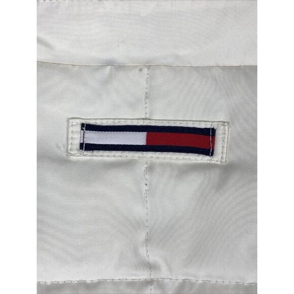 Small Tommy Hilfiger Outerwear Puffer Jacket Coat White + Hood Womens Small 2004 - Picture 10 of 12